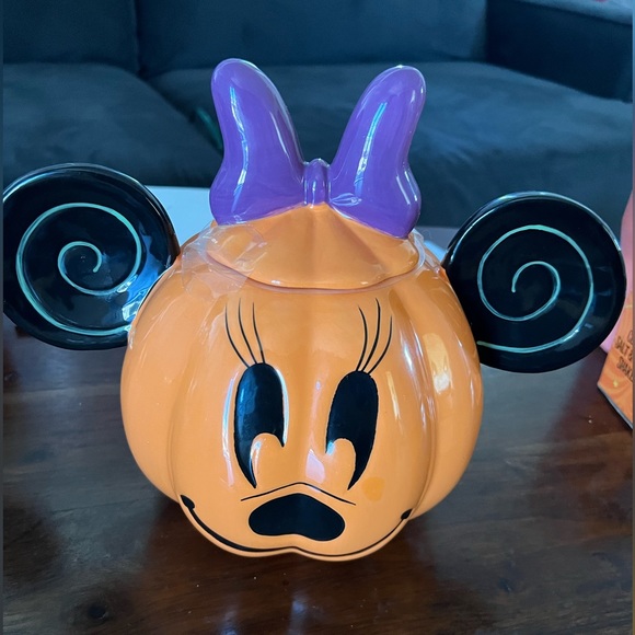 Minnie pumpkin cookie jar large size